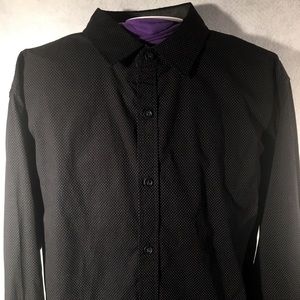 Black dot / point pattern Long-sleeve dress shirt